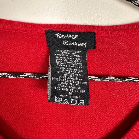 Hot Topic Retro Glitter Rose Cardigan Red Size Medium - Picture 3 of 4